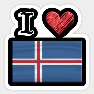 I love Flag from Island Sticker